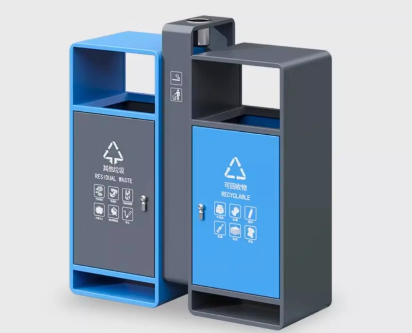 山東省淄博市張店區安裝垃圾分類箱景觀垃圾箱